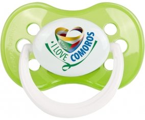 I Love Comoros Sucette Anatomique Vert classique