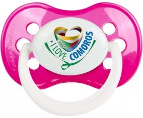 I Love Comoros Sucette Anatomique Rose foncé classique
