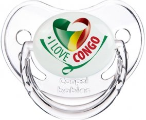 I Love République du Congo Sucette Physiologique Transparent classique