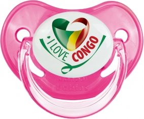 I Love République du Congo Sucette Physiologique Rose classique