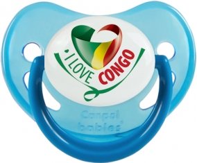 I Love République du Congo Sucette Physiologique Bleue phosphorescente