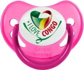 I Love République du Congo Sucette Physiologique Rose phosphorescente