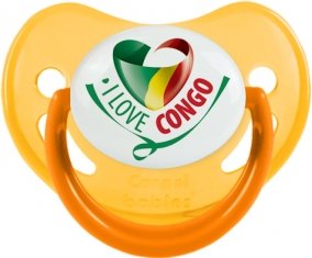 I Love République du Congo Sucette Physiologique Jaune phosphorescente