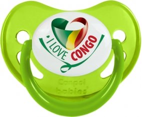 I Love République du Congo Sucette Physiologique Vert phosphorescente