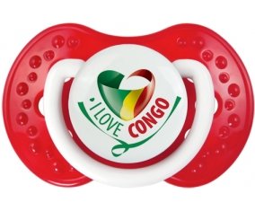 I Love République du Congo Sucette LOVI Dynamic Blanc-rouge classique
