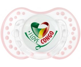 I Love République du Congo Sucette LOVI Dynamic Retro-blanc-rose-tendre classique