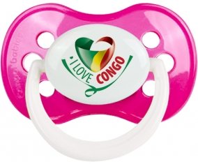 I Love République du Congo Tétine Anatomique Rose foncé classique