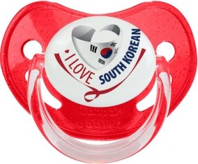 I Love South Korean Sucette Physiologique Rouge à paillette