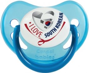I Love South Korean Sucette Physiologique Bleue phosphorescente