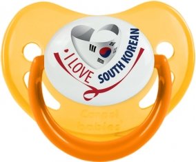 I Love South Korean Sucette Physiologique Jaune phosphorescente