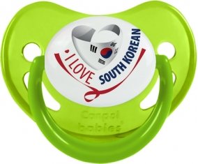 I Love South Korean Sucette Physiologique Vert phosphorescente