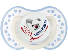 I Love South Korean Sucette LOVI Dynamic Blanc-cyan classique