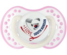 I Love South Korean Sucette LOVI Dynamic Blanc-rose phosphorescente