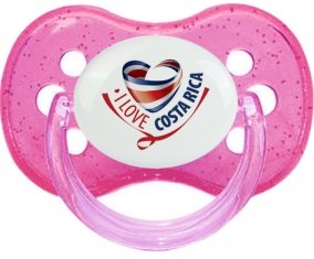 I Love Costa Rica Sucete Cerise Rose à paillette