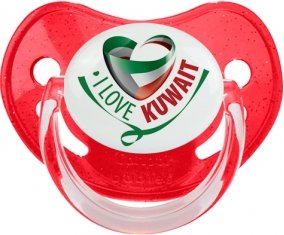 I Love Kuwait Sucette Physiologique Rouge à paillette