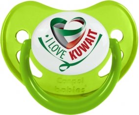 I Love Kuwait Sucette Physiologique Vert phosphorescente