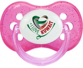 I Love Kuwait Sucette Cerise Rose à paillette