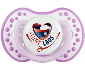 I Love Laos Sucette LOVI Dynamic Blanc-mauve classique