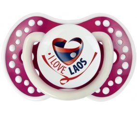 I Love Laos Sucette LOVI Dynamic Fuchsia phosphorescente