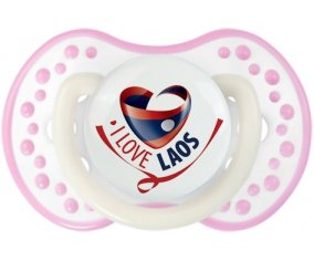 I Love Laos Sucette LOVI Dynamic Blanc-rose phosphorescente