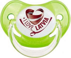 I Love Latvia Tétine Physiologique Vert classique