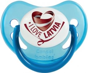 I Love Latvia Tétine Physiologique Bleue phosphorescente