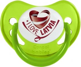 I Love Latvia Tétine Physiologique Vert phosphorescente