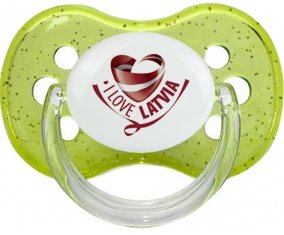 I Love Latvia Sucete Cerise Vert à paillette