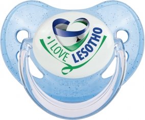 I Love Lesotho Sucete Physiologique Bleue à paillette