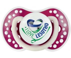 I Love Lesotho Tétine LOVI Dynamic Fuchsia phosphorescente