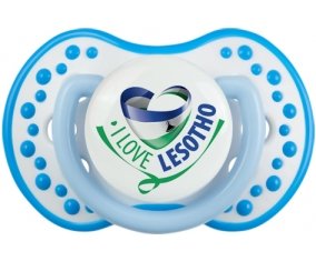 I Love Lesotho Tétine LOVI Dynamic Blanc-bleu phosphorescente