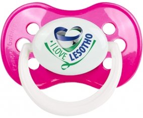 I Love Lesotho Sucette Anatomique Rose foncé classique