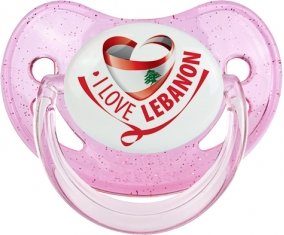 I Love Lebanon Sucette Physiologique Rose à paillette