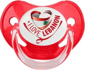 I Love Lebanon Sucette Physiologique Rouge à paillette