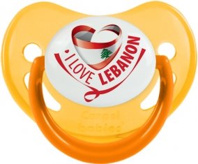 I Love Lebanon Sucette Physiologique Jaune phosphorescente