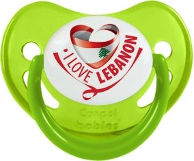 I Love Lebanon Sucette Physiologique Vert phosphorescente