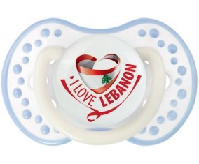 I Love Lebanon Sucette LOVI Dynamic Blanc-cyan classique