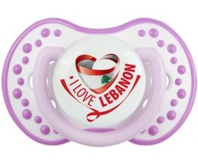 I Love Lebanon Sucette LOVI Dynamic Blanc-mauve classique