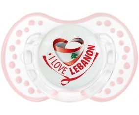 I Love Lebanon Sucette LOVI Dynamic Retro-blanc-rose-tendre classique