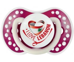 I Love Lebanon Sucette LOVI Dynamic Fuchsia phosphorescente