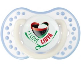 I Love Libya Sucette LOVI Dynamic Blanc-cyan classique