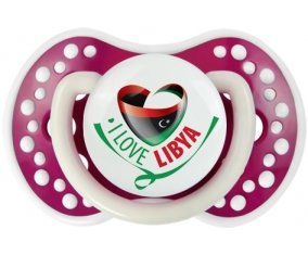 I Love Libya Sucette LOVI Dynamic Fuchsia phosphorescente