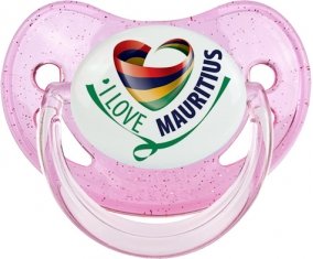 I Love Mauritus Tétine Physiologique Rose à paillette