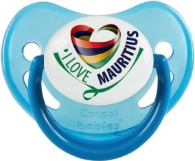 I Love Mauritus Tétine Physiologique Bleue phosphorescente