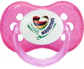 I Love Mauritus Sucete Cerise Rose à paillette