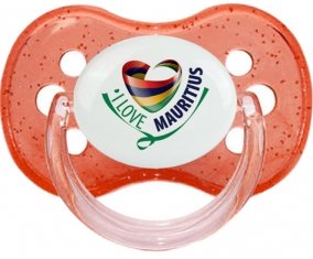 I Love Mauritus Sucete Cerise Rouge à paillette