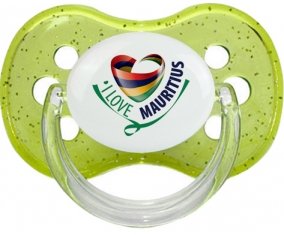 I Love Mauritus Sucete Cerise Vert à paillette