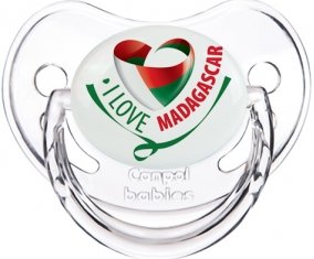 I Love Madagascar Sucette Physiologique Transparent classique