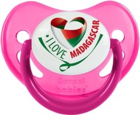 I Love Madagascar Sucette Physiologique Rose phosphorescente