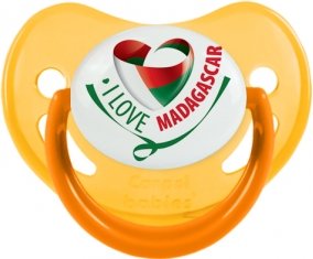 I Love Madagascar Sucette Physiologique Jaune phosphorescente